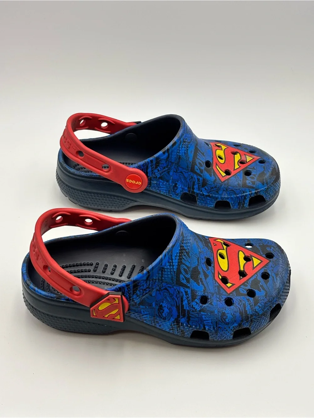 CROCS Kids Blue and Red Superman Clog Sandals J 1